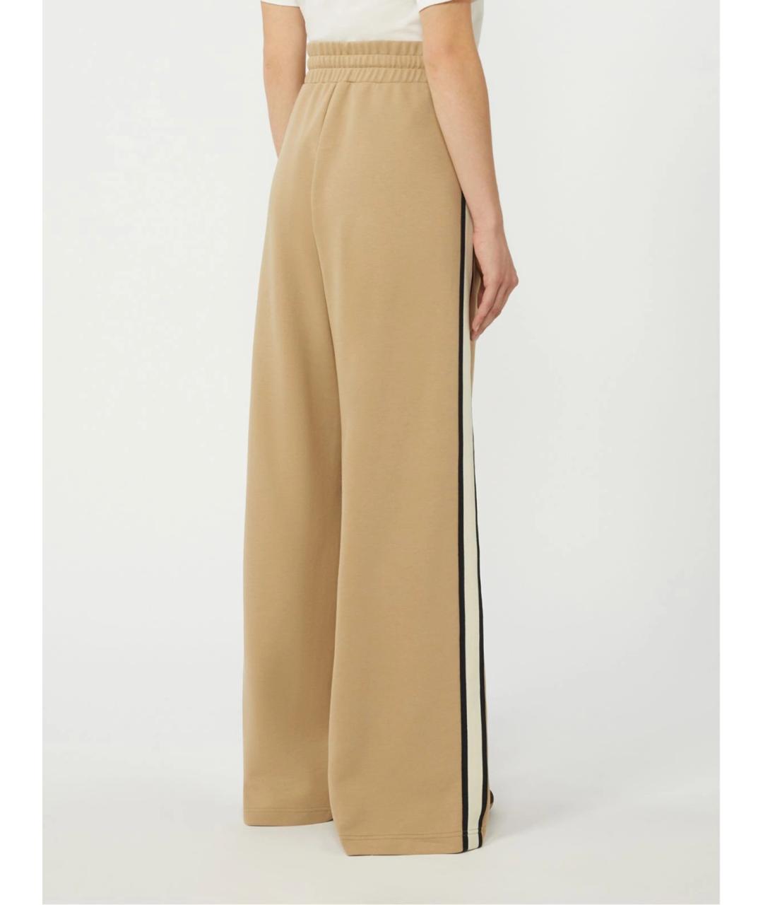 WEEKEND MAX MARA Бежевые хлопковые прямые брюки, фото 4