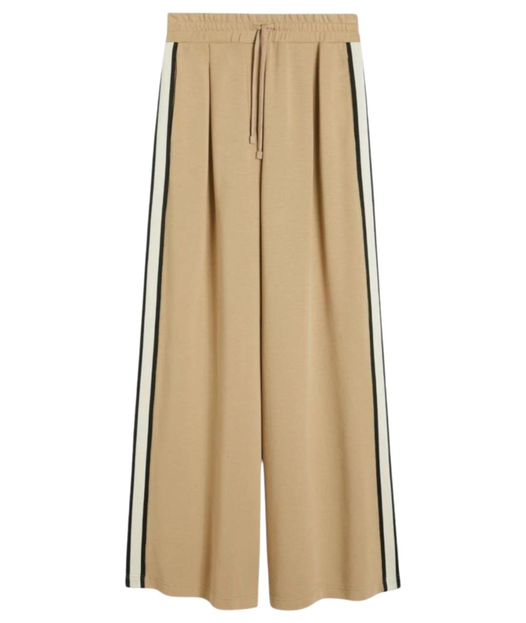 WEEKEND MAX MARA Бежевые хлопковые прямые брюки, фото 1