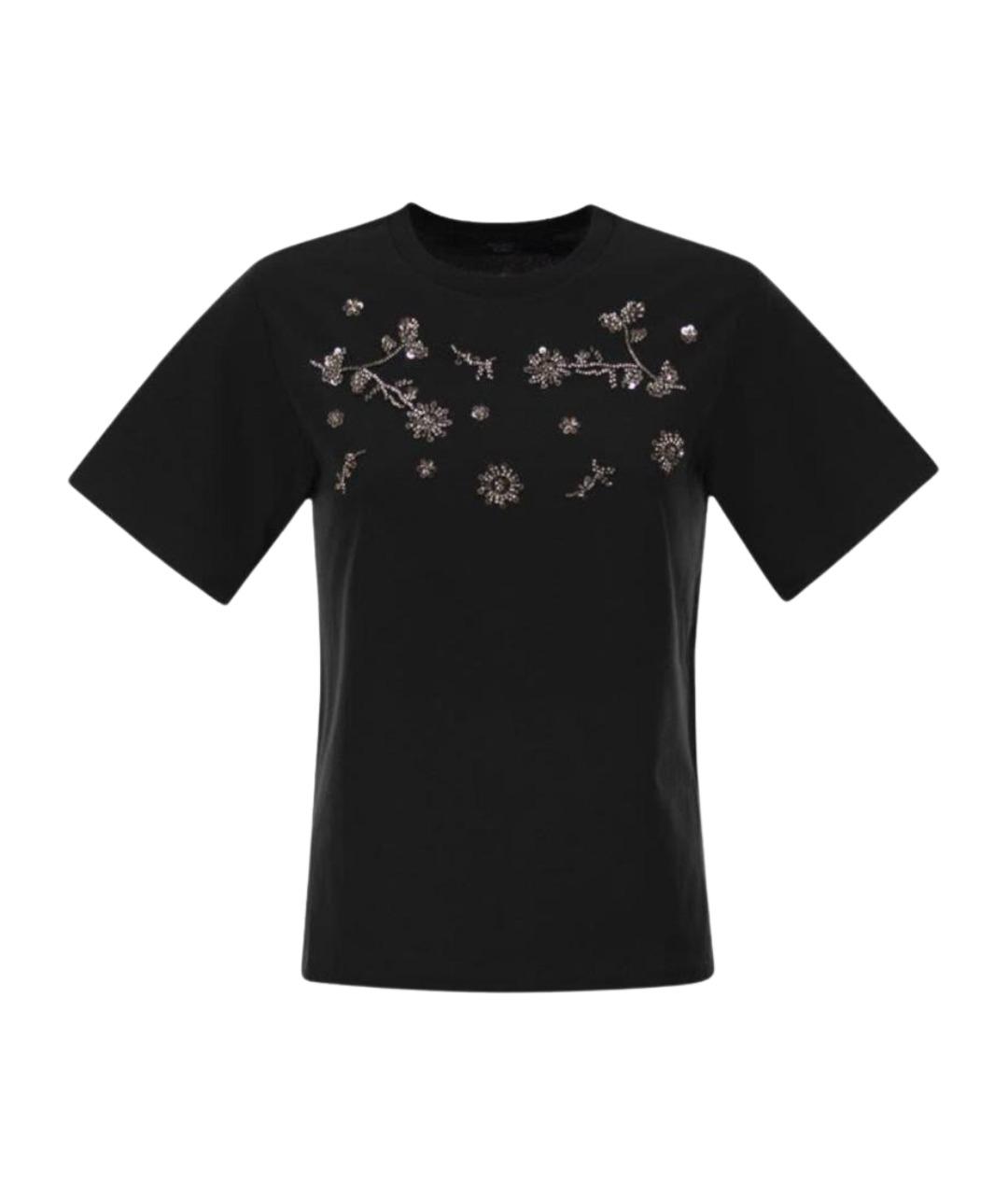 WEEKEND MAX MARA Черная хлопковая футболка, фото 1