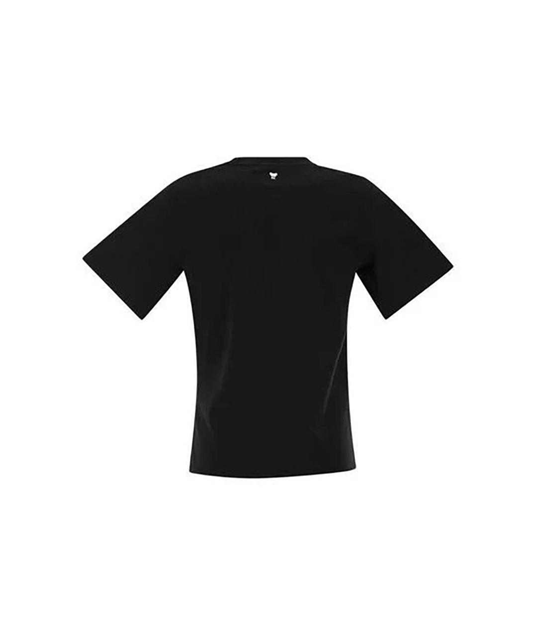 WEEKEND MAX MARA Черная хлопковая футболка, фото 3