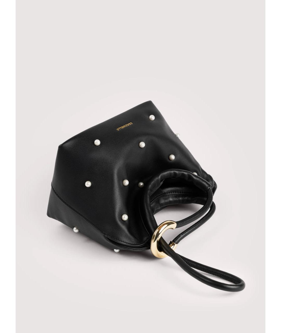 COCCINELLE Черная кожаная сумка с короткими ручками, фото 6