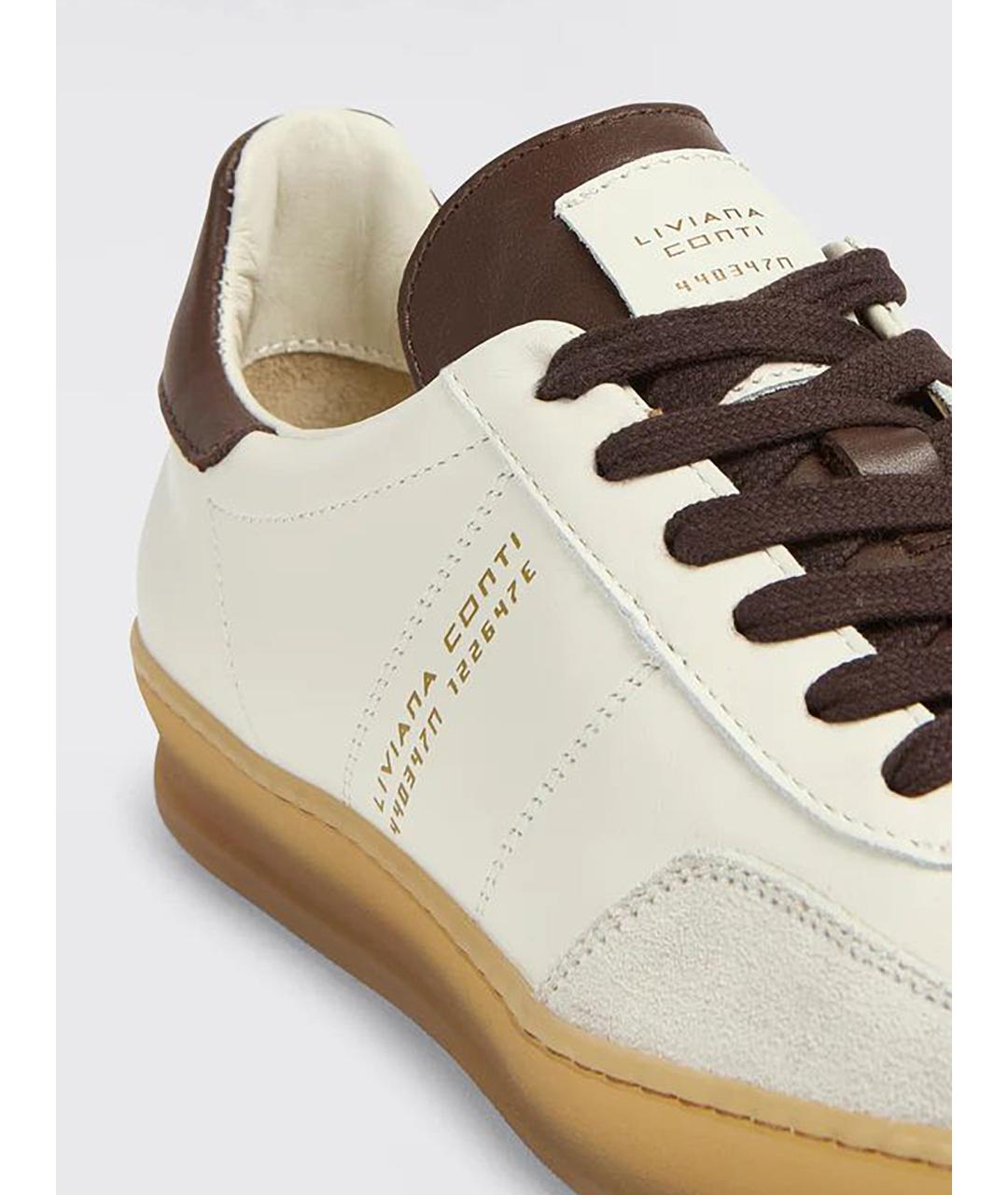 LIVIANA CONTI Бежевые кожаные кроссовки, фото 4