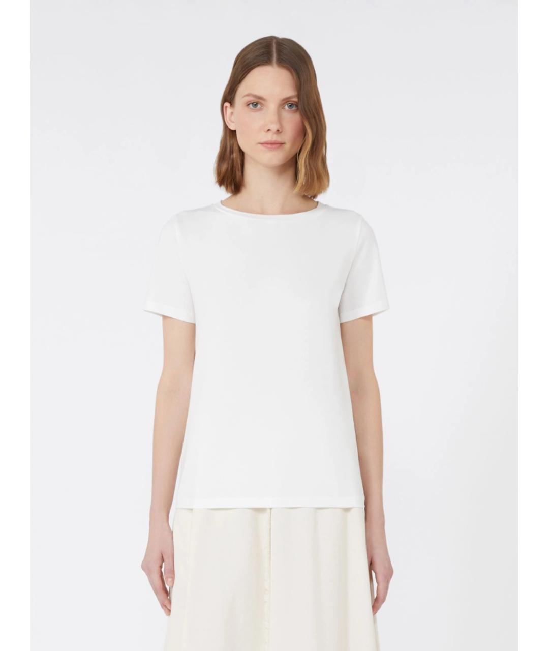 WEEKEND MAX MARA Белая хлопковая футболка, фото 3