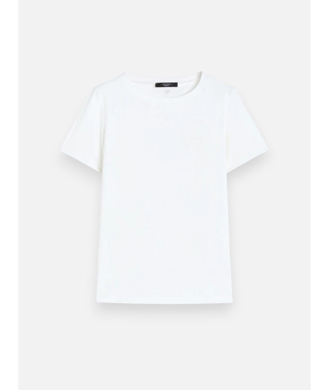 WEEKEND MAX MARA Белая хлопковая футболка, фото 5