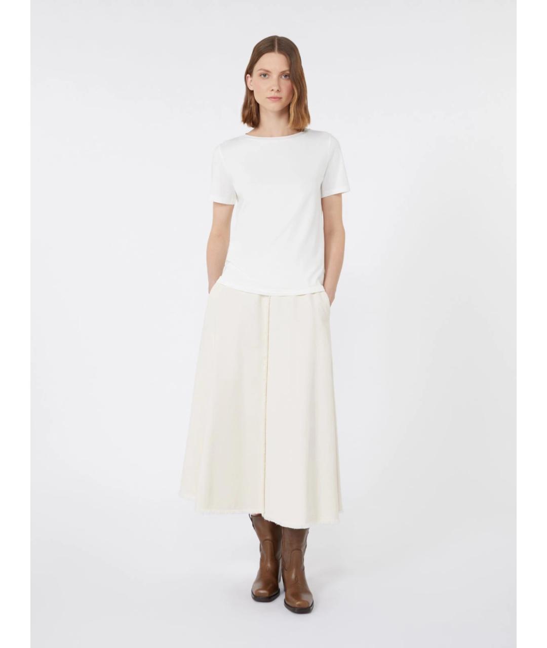 WEEKEND MAX MARA Белая хлопковая футболка, фото 2