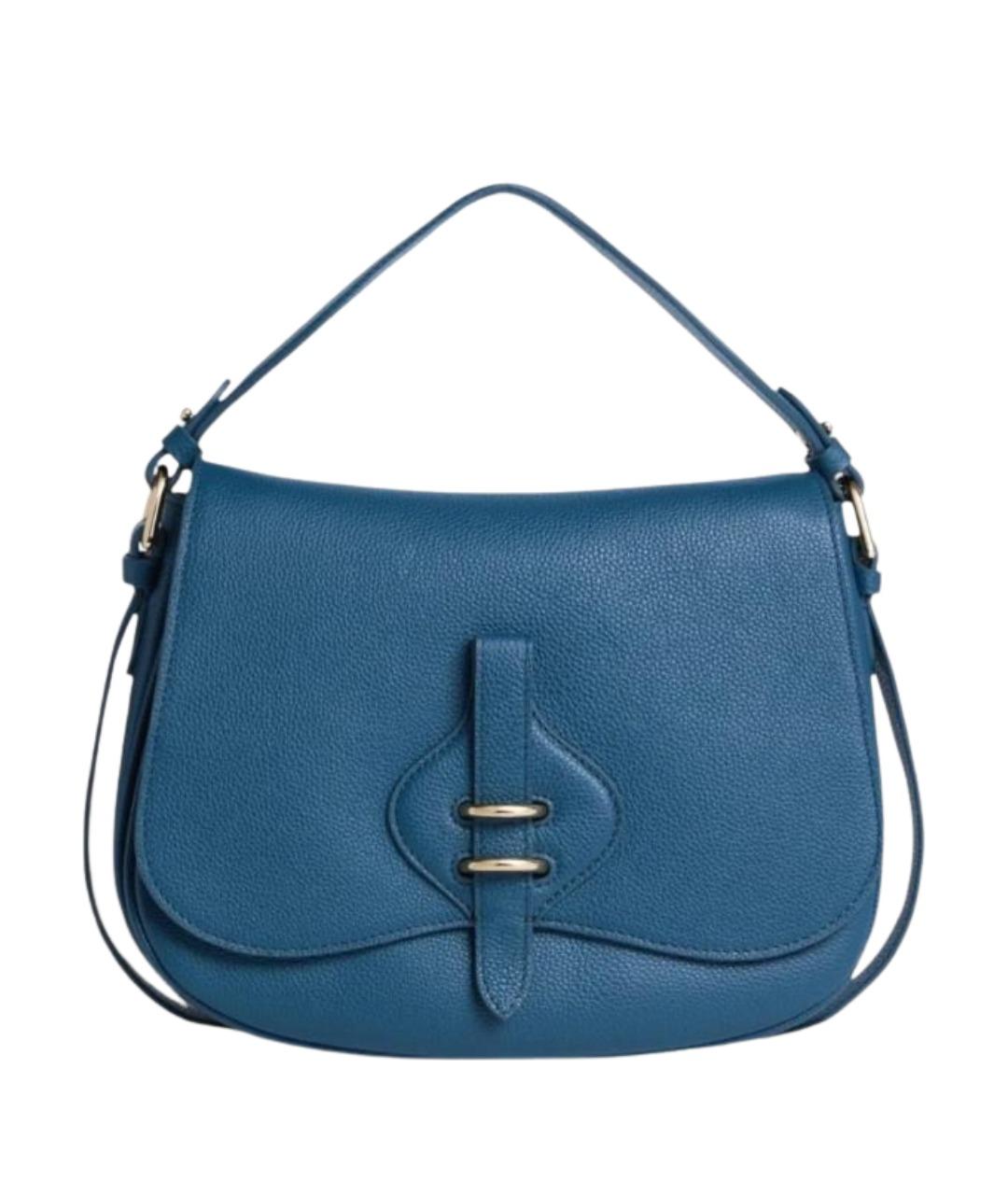 COCCINELLE Синяя кожаная сумка через плечо, фото 1