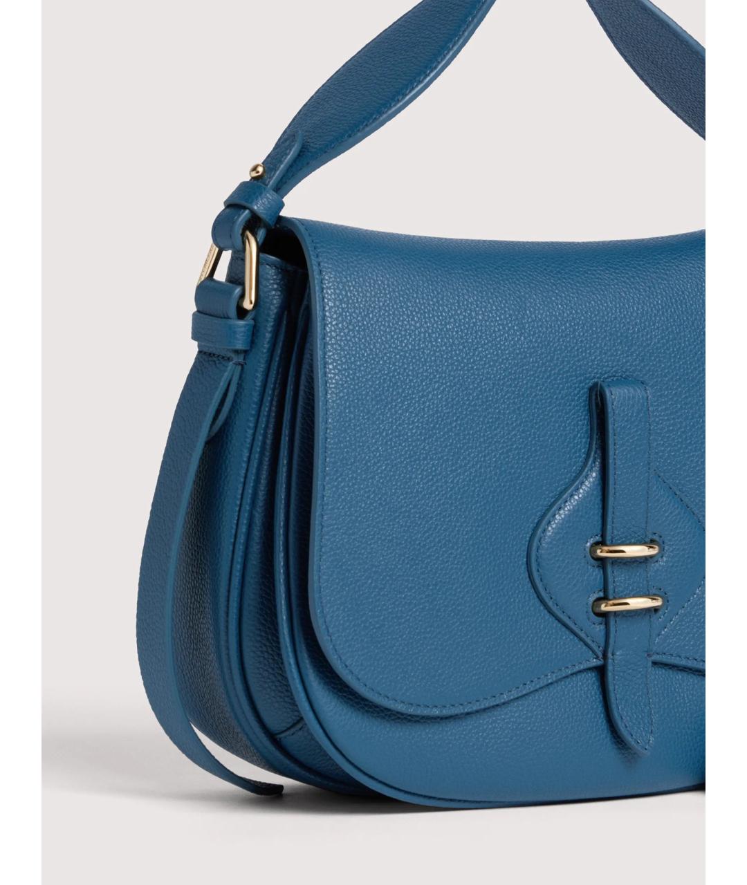 COCCINELLE Синяя кожаная сумка через плечо, фото 4