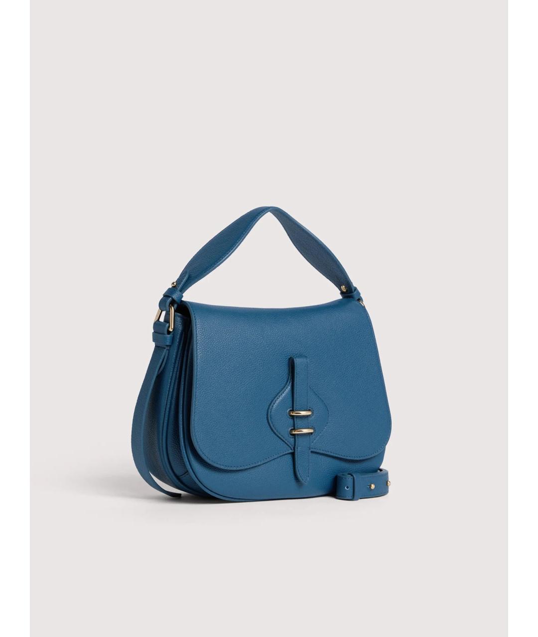 COCCINELLE Синяя кожаная сумка через плечо, фото 2