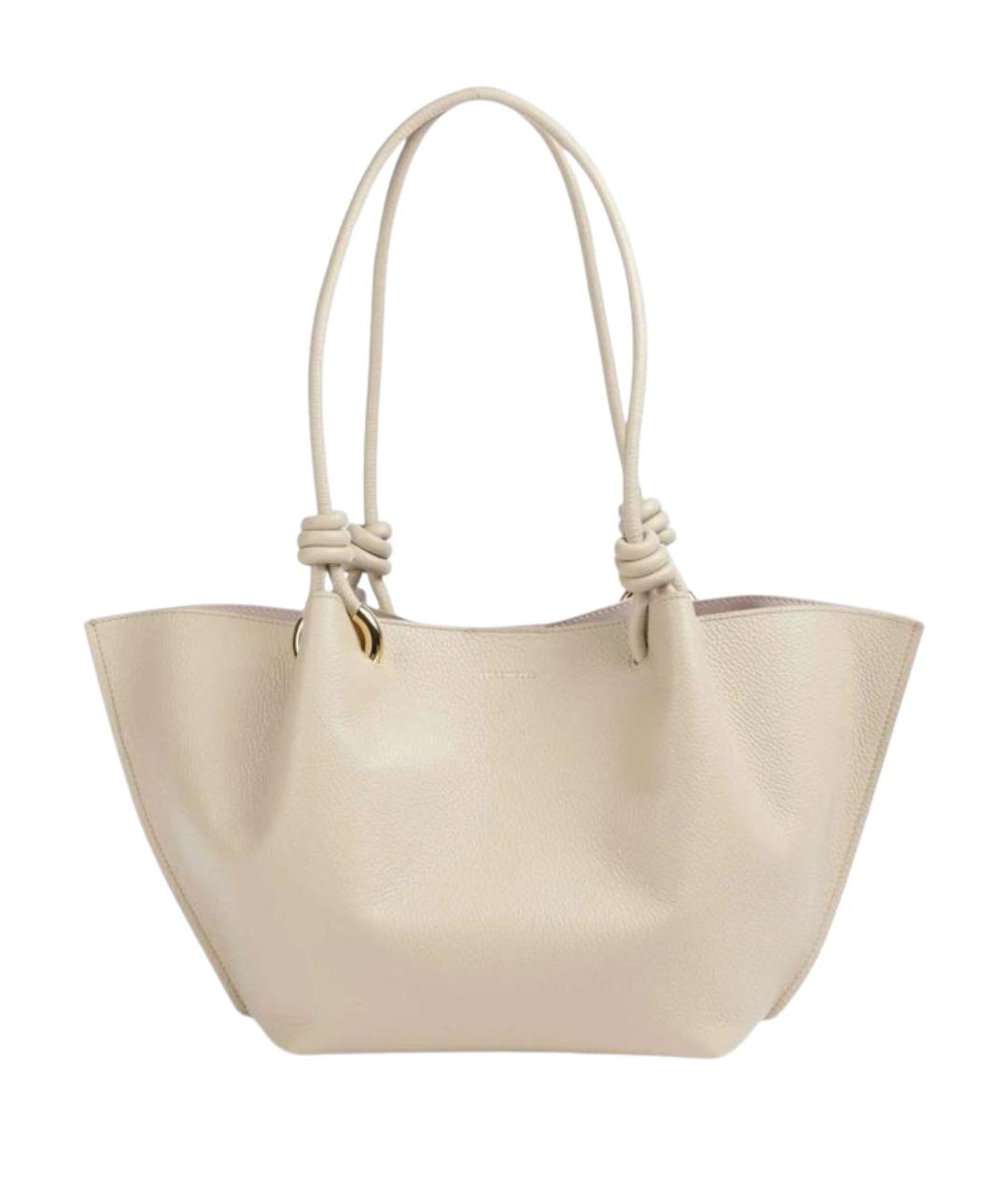 COCCINELLE Бежевая кожаная сумка тоут, фото 1