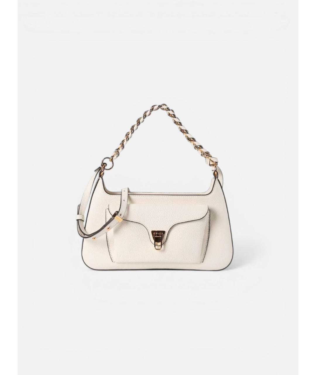 COCCINELLE Белая кожаная сумка через плечо, фото 3