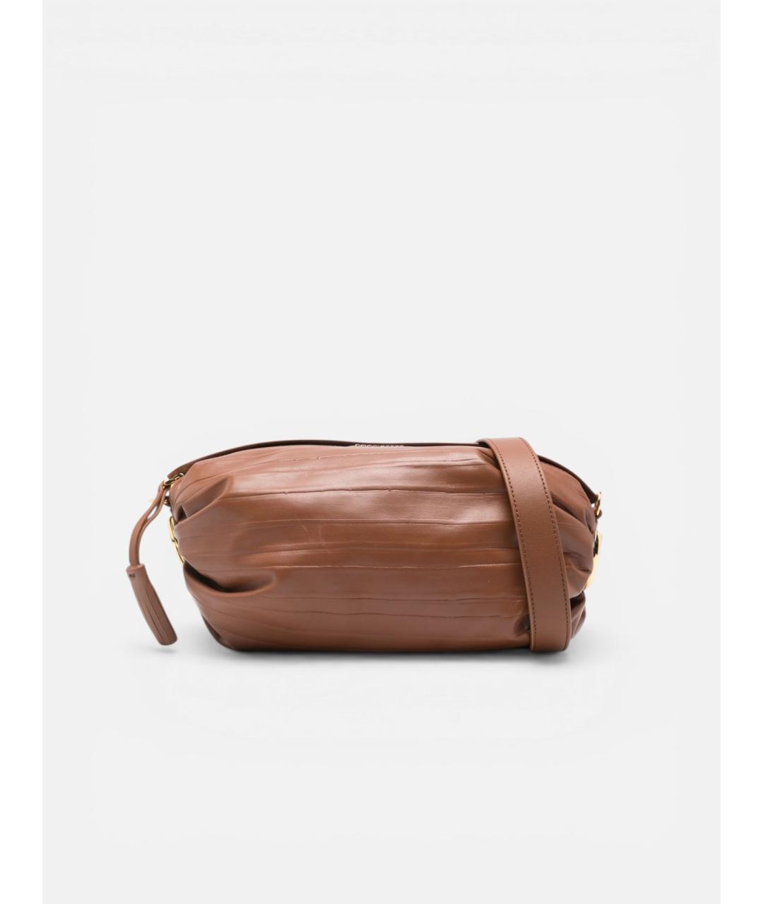 COCCINELLE Коричневая кожаная сумка через плечо, фото 6