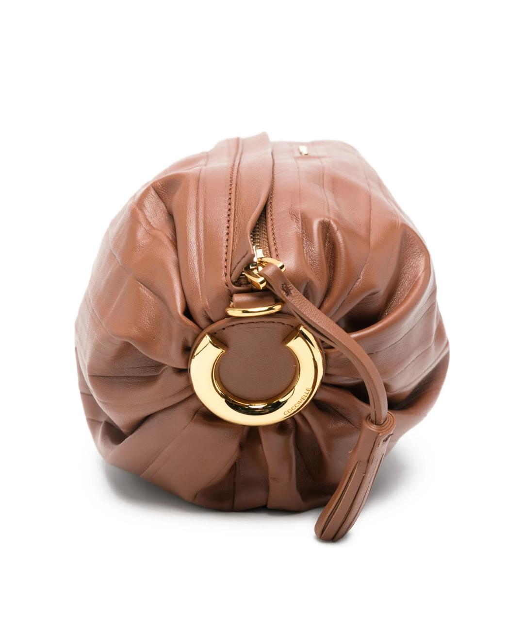 COCCINELLE Коричневая кожаная сумка через плечо, фото 4