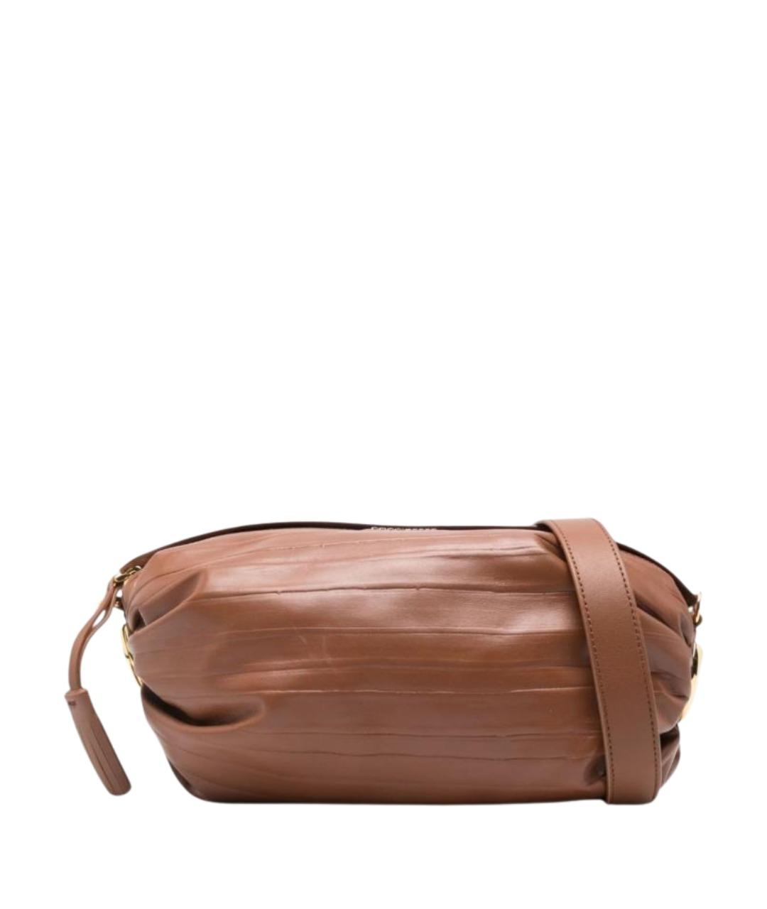 COCCINELLE Коричневая кожаная сумка через плечо, фото 1