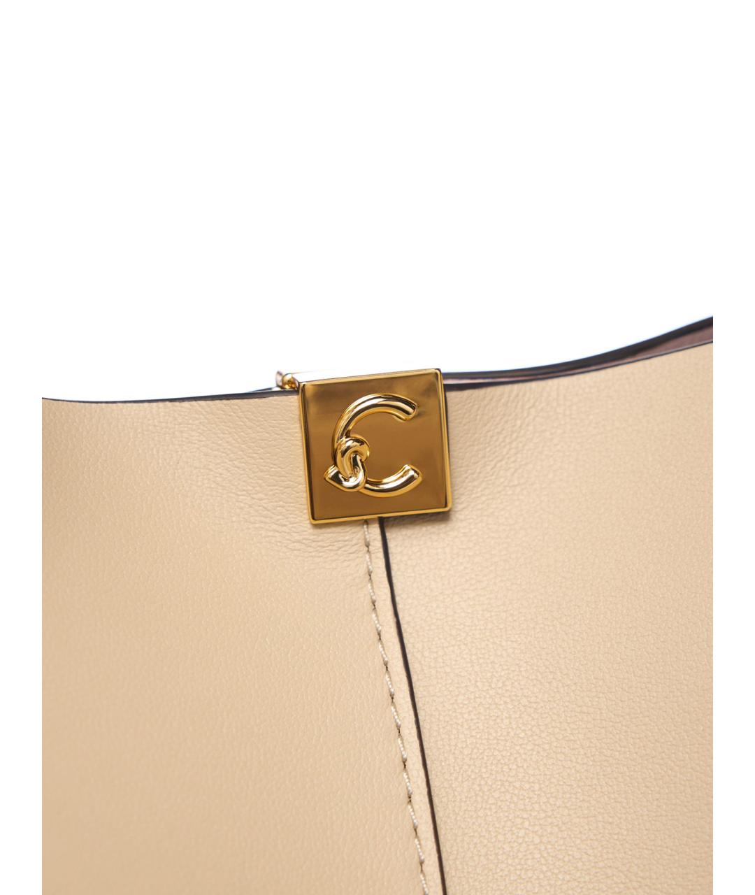 COCCINELLE Бежевая кожаная сумка через плечо, фото 4