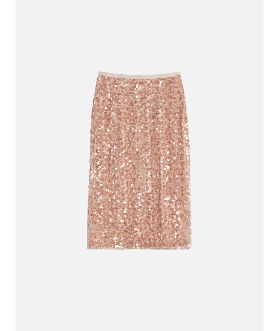WEEKEND MAX MARA Розовая полиэстеровая юбка миди, фото 5