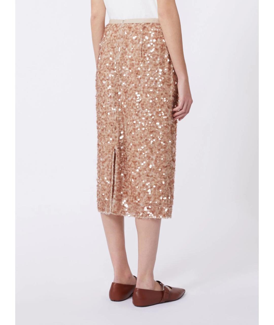 WEEKEND MAX MARA Розовая полиэстеровая юбка миди, фото 4