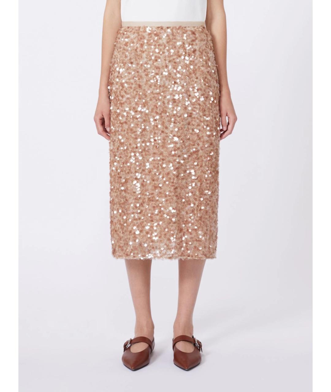 WEEKEND MAX MARA Розовая полиэстеровая юбка миди, фото 3