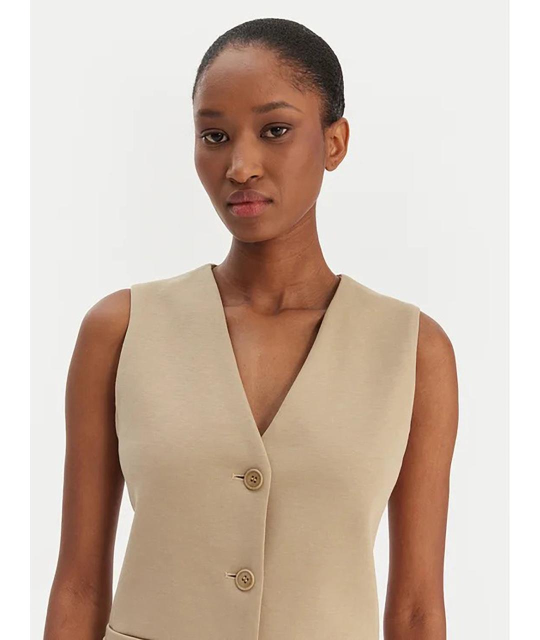 WEEKEND MAX MARA Бежевая хлопковая жилетка, фото 2