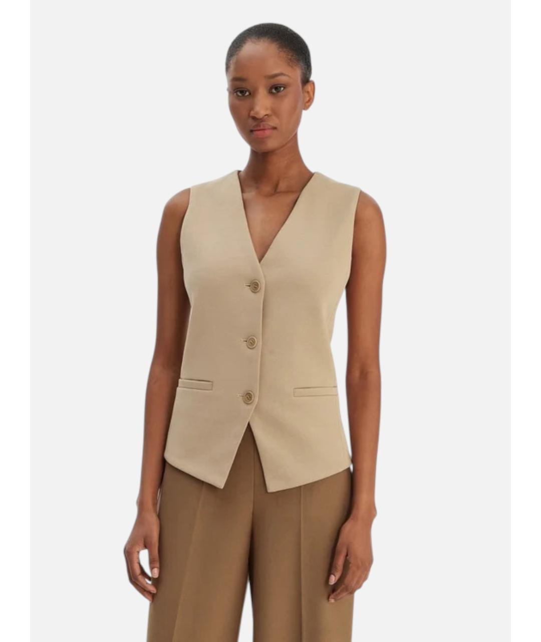 WEEKEND MAX MARA Бежевая хлопковая жилетка, фото 6