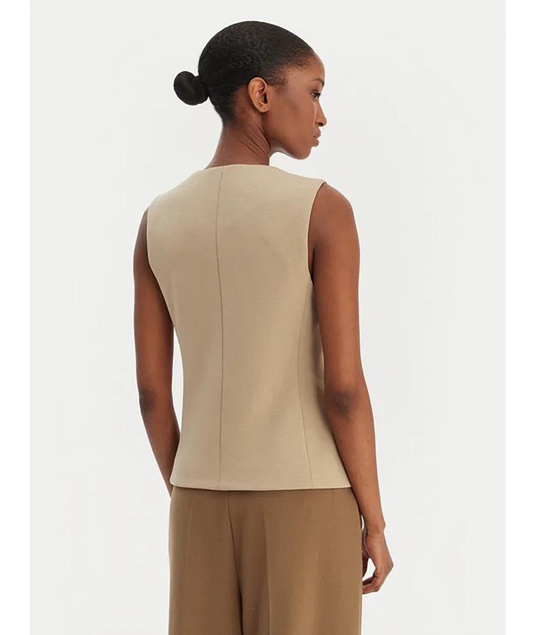 WEEKEND MAX MARA Бежевая хлопковая жилетка, фото 4