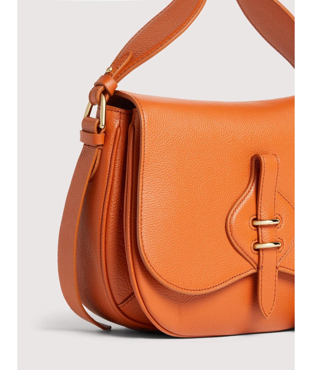 COCCINELLE Оранжевая кожаная сумка через плечо, фото 4