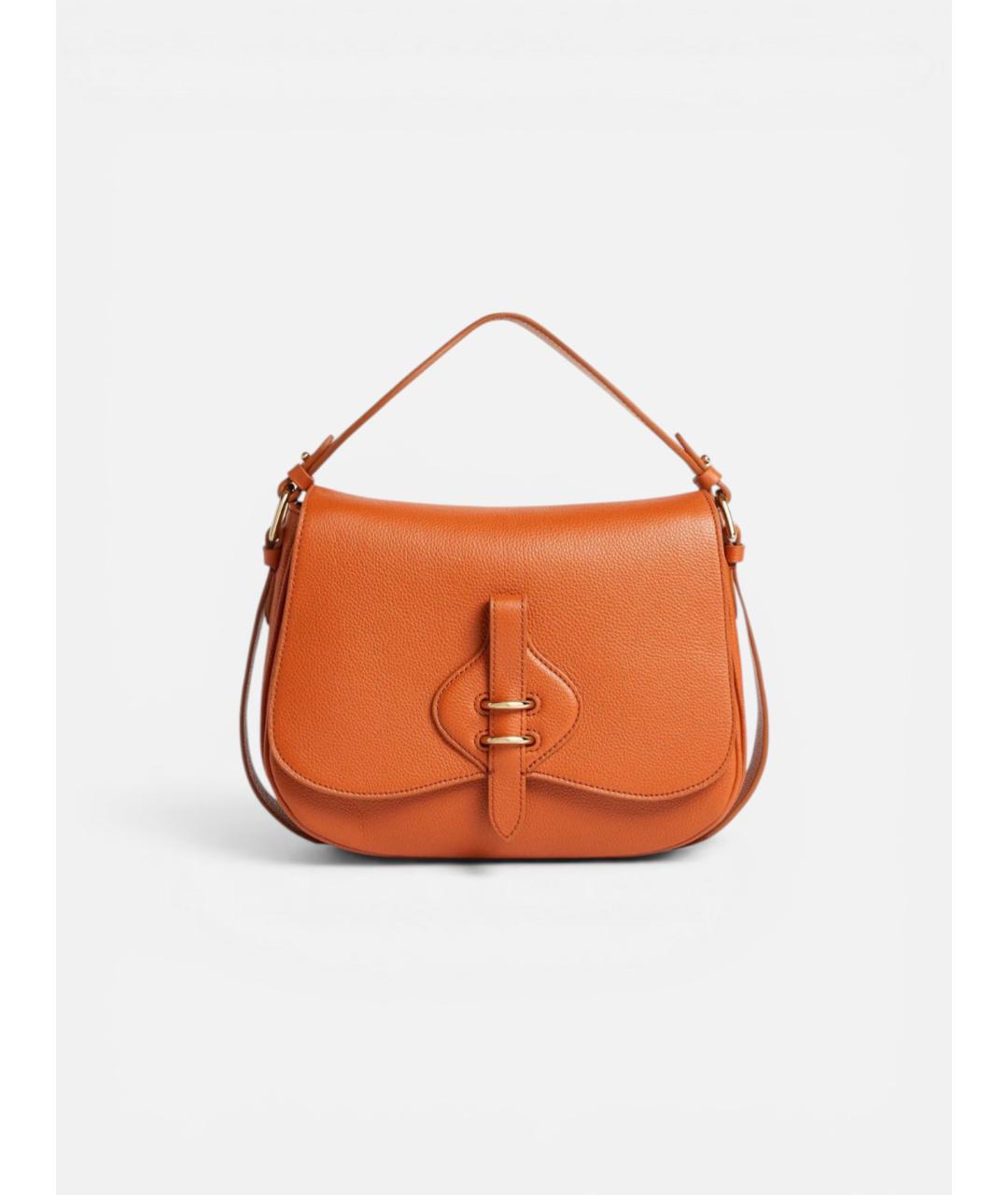 COCCINELLE Оранжевая кожаная сумка через плечо, фото 5