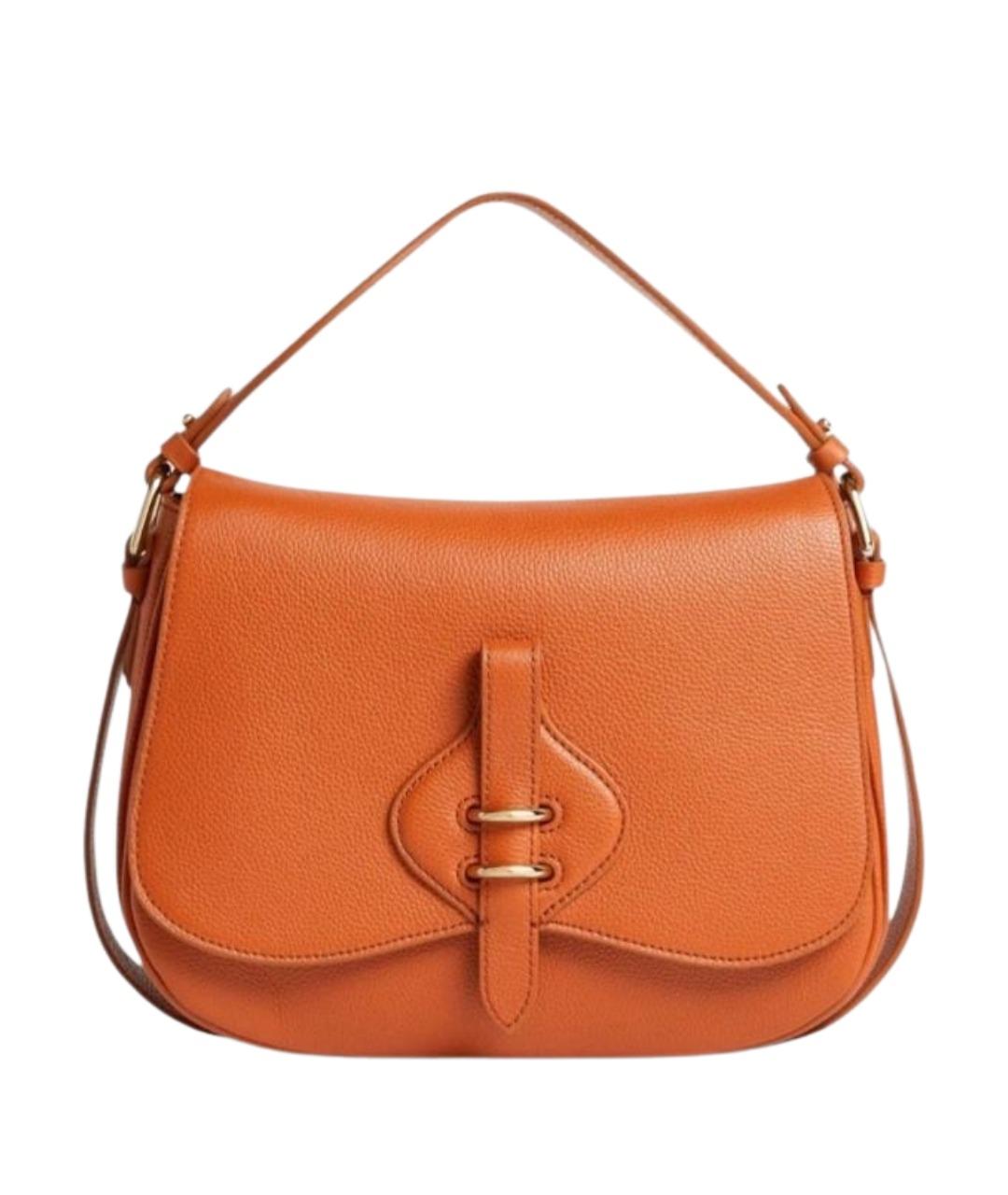 COCCINELLE Оранжевая кожаная сумка через плечо, фото 1