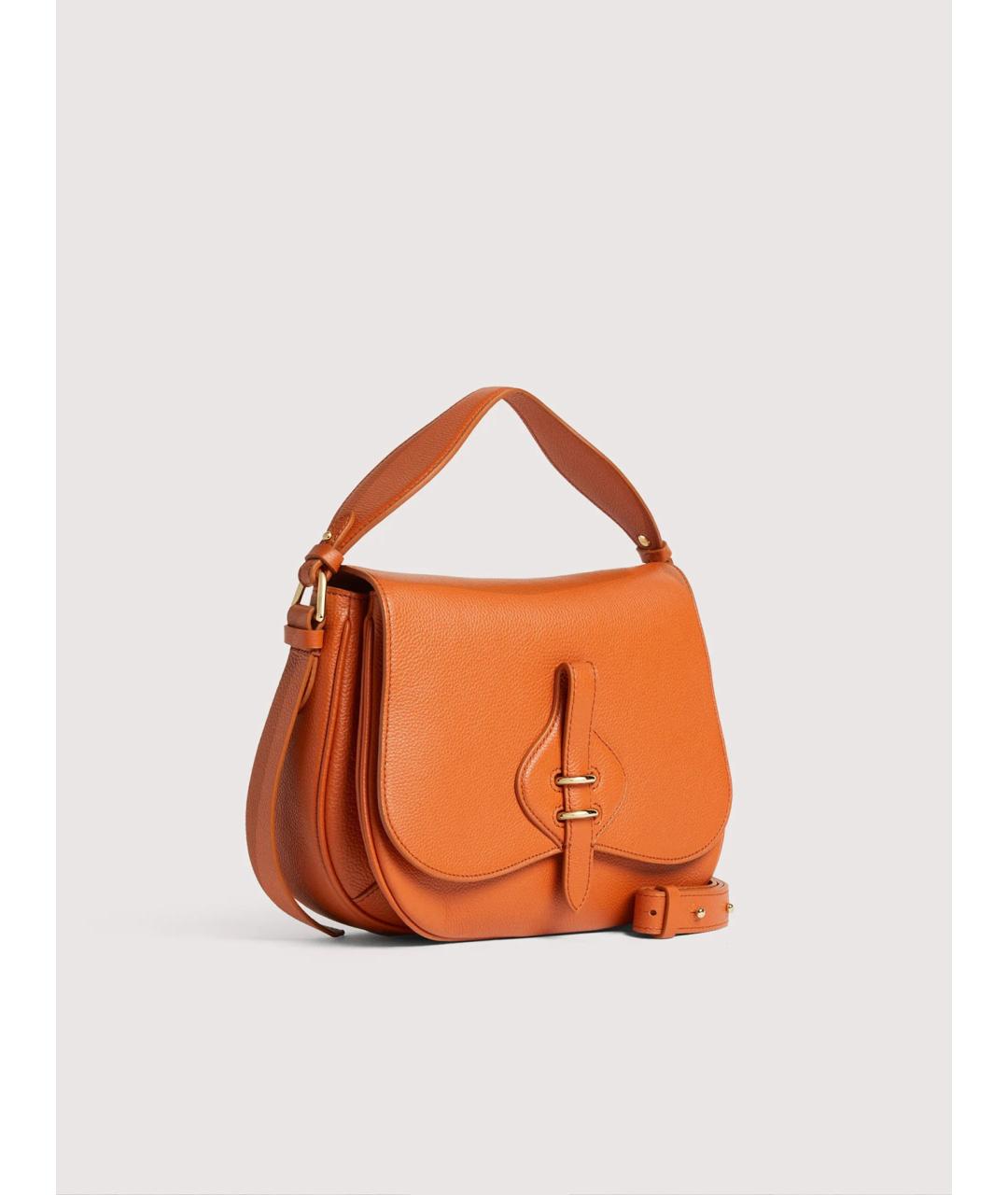 COCCINELLE Оранжевая кожаная сумка через плечо, фото 2