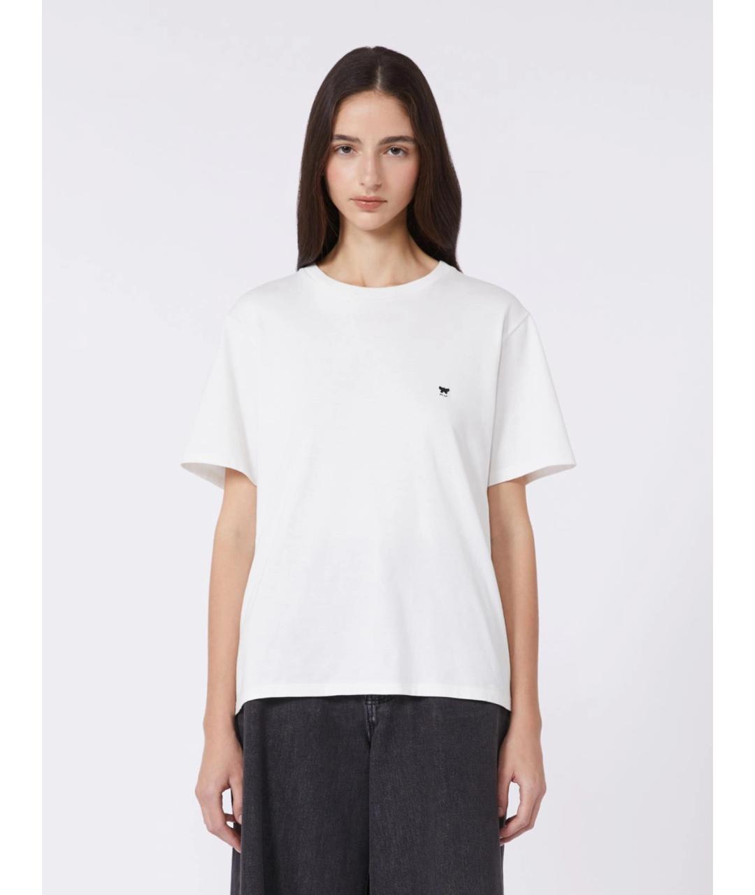 WEEKEND MAX MARA Белая хлопковая футболка, фото 3