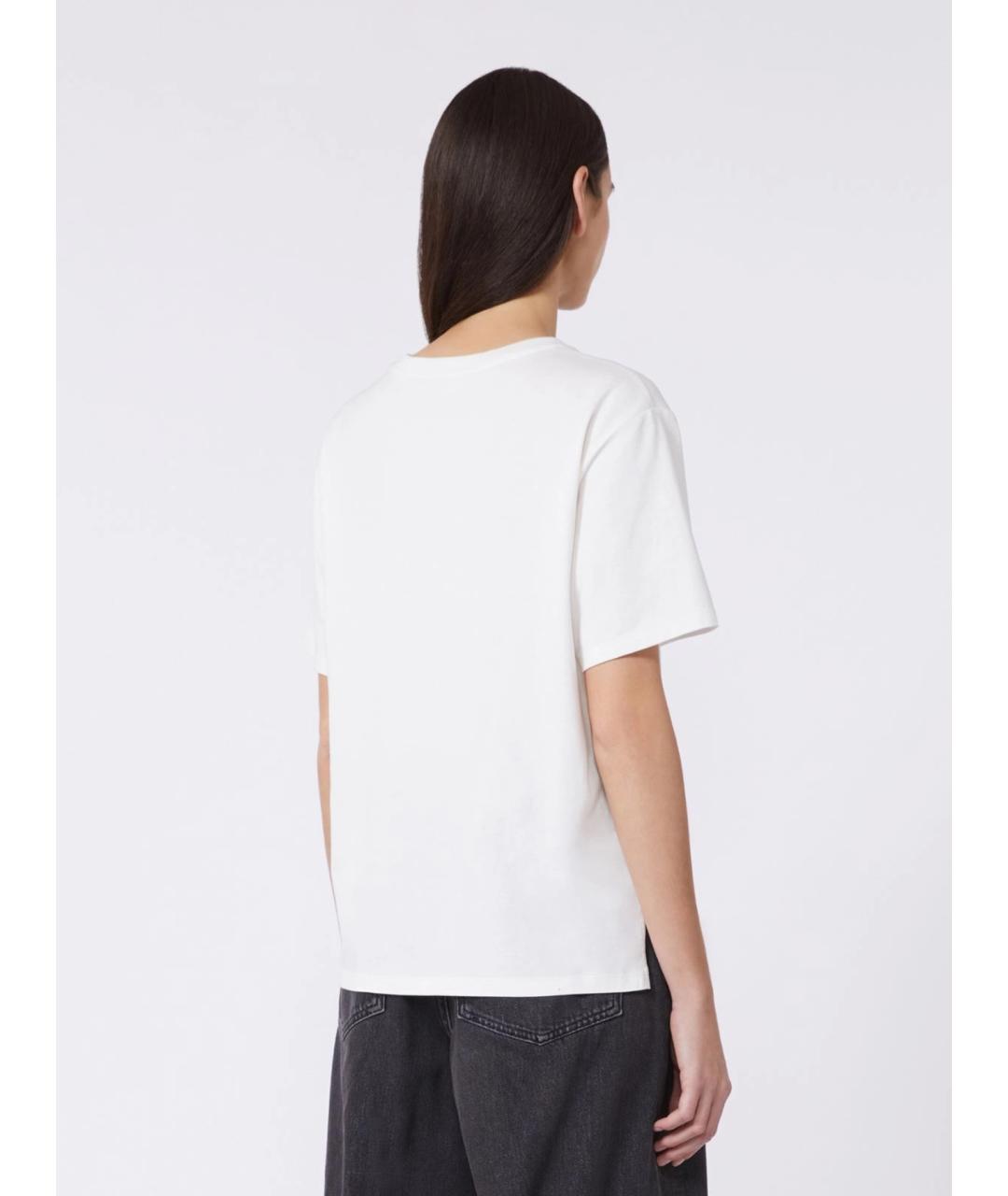 WEEKEND MAX MARA Белая хлопковая футболка, фото 4