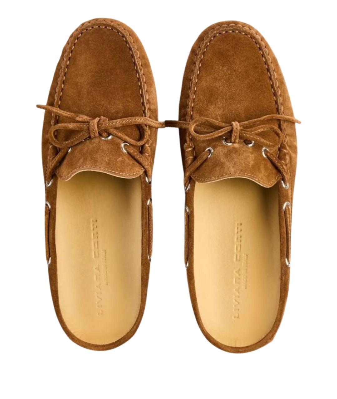 LIVIANA CONTI Коричневые замшевые лоферы, фото 3