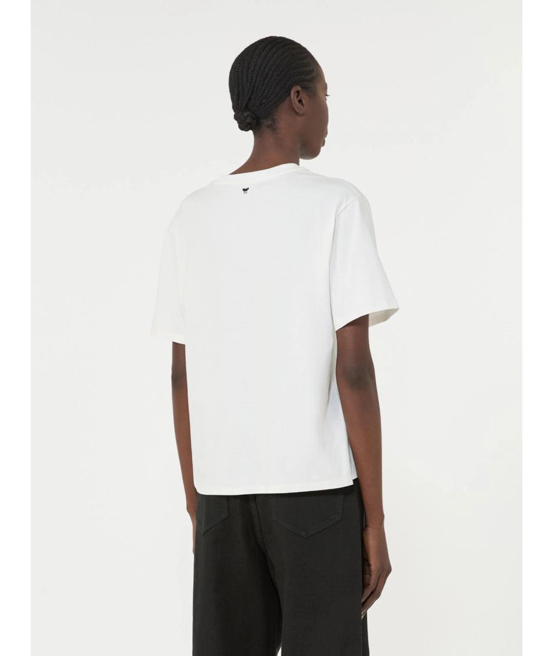 WEEKEND MAX MARA Белая хлопковая футболка, фото 4