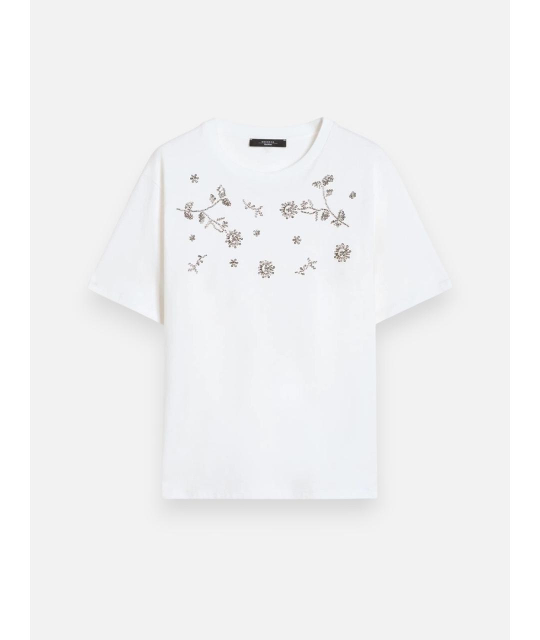 WEEKEND MAX MARA Белая хлопковая футболка, фото 6