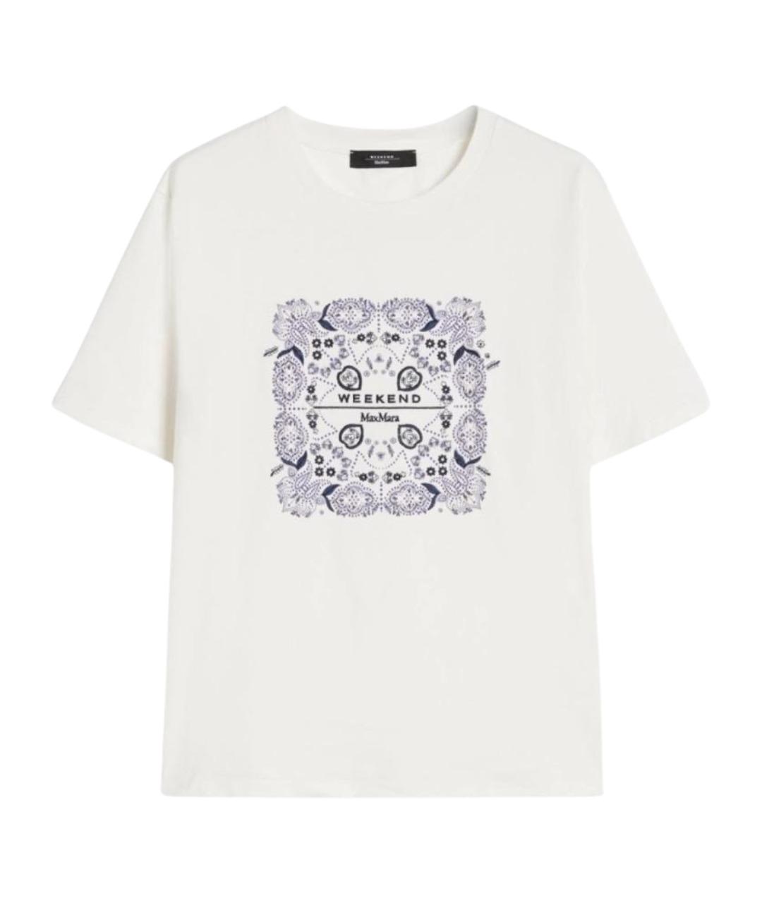 WEEKEND MAX MARA Белая хлопковая футболка, фото 1
