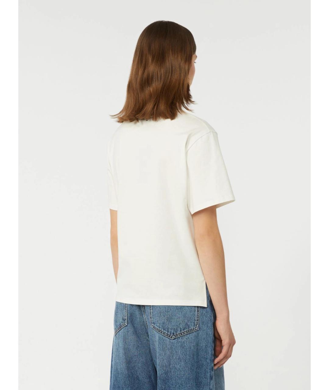 WEEKEND MAX MARA Белая хлопковая футболка, фото 3