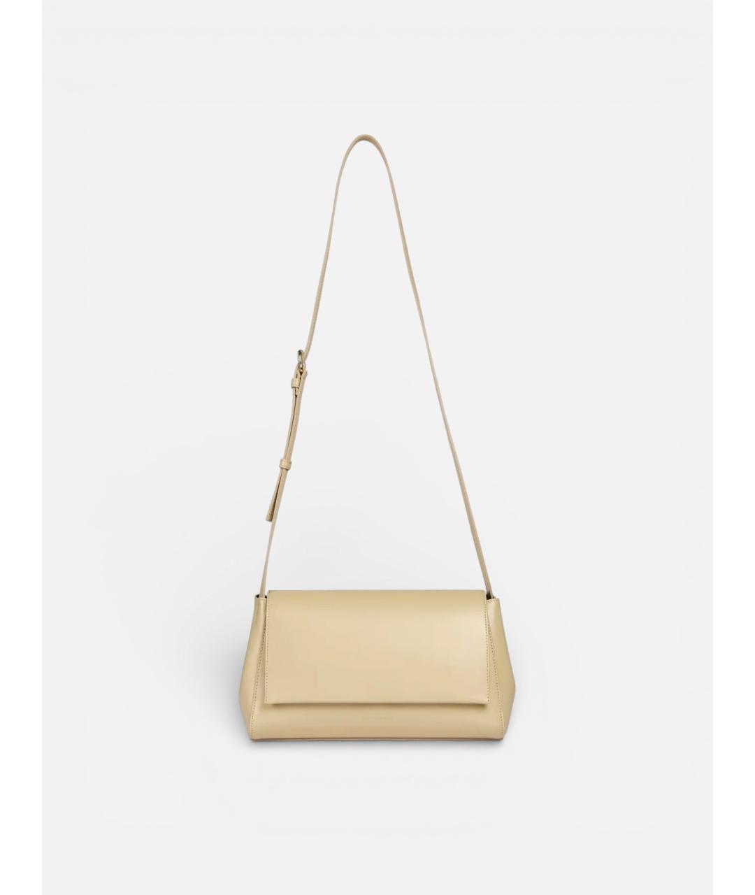 LIVIANA CONTI Бежевая кожаная сумка через плечо, фото 6