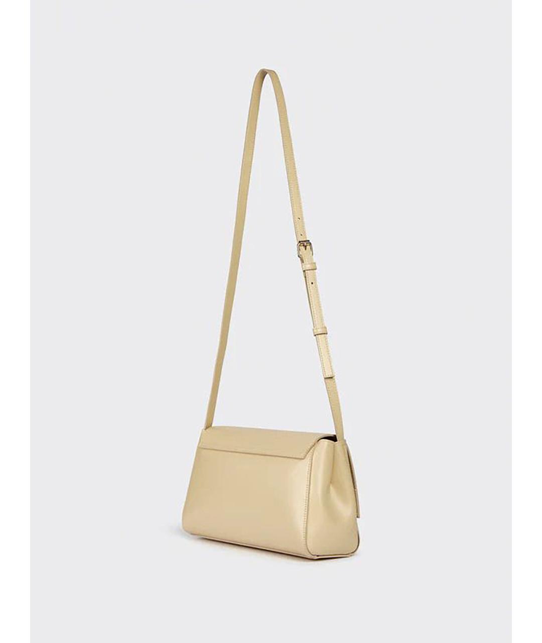 LIVIANA CONTI Бежевая кожаная сумка через плечо, фото 4