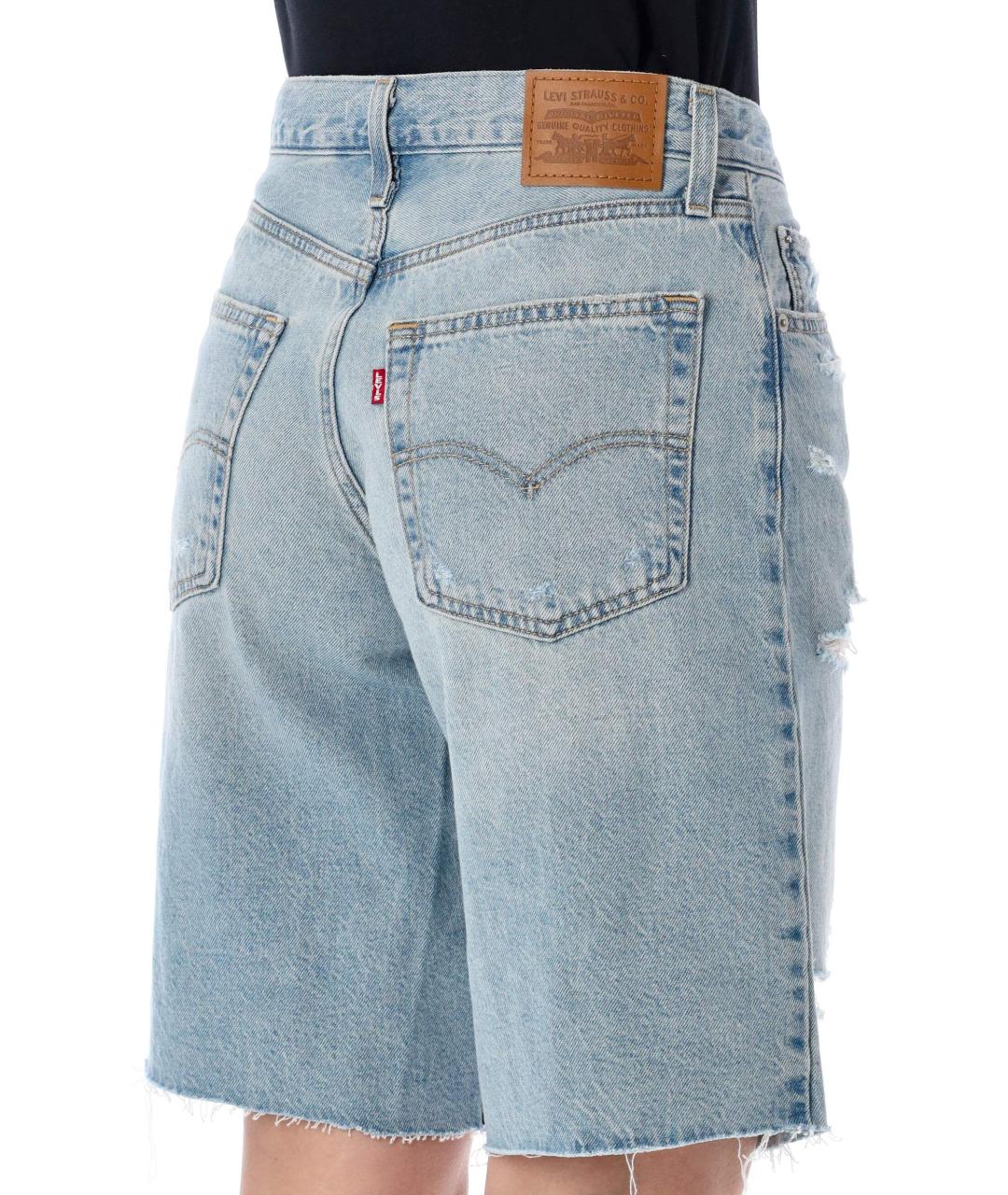 LEVI'S Голубые деним шорты, фото 3