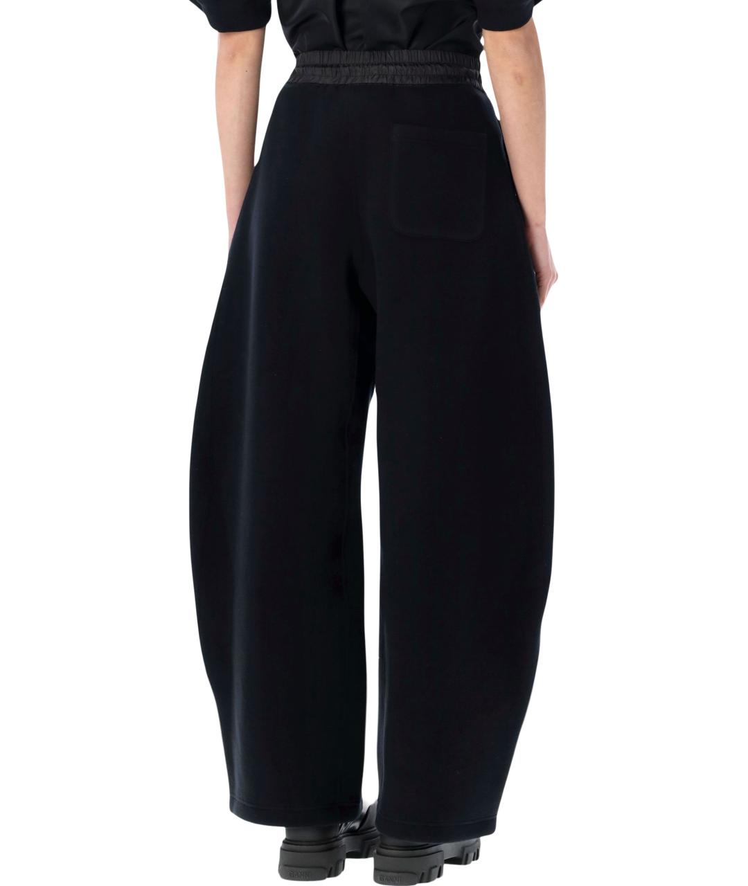 SACAI Черные хлопковые брюки широкие, фото 3