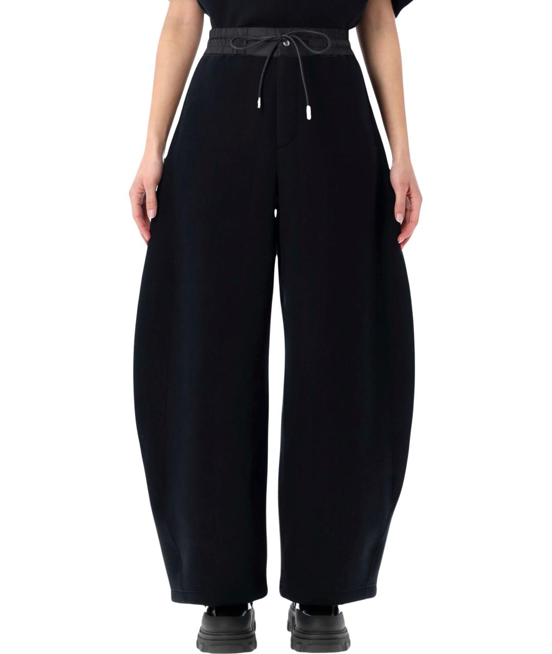 SACAI Черные хлопковые брюки широкие, фото 2