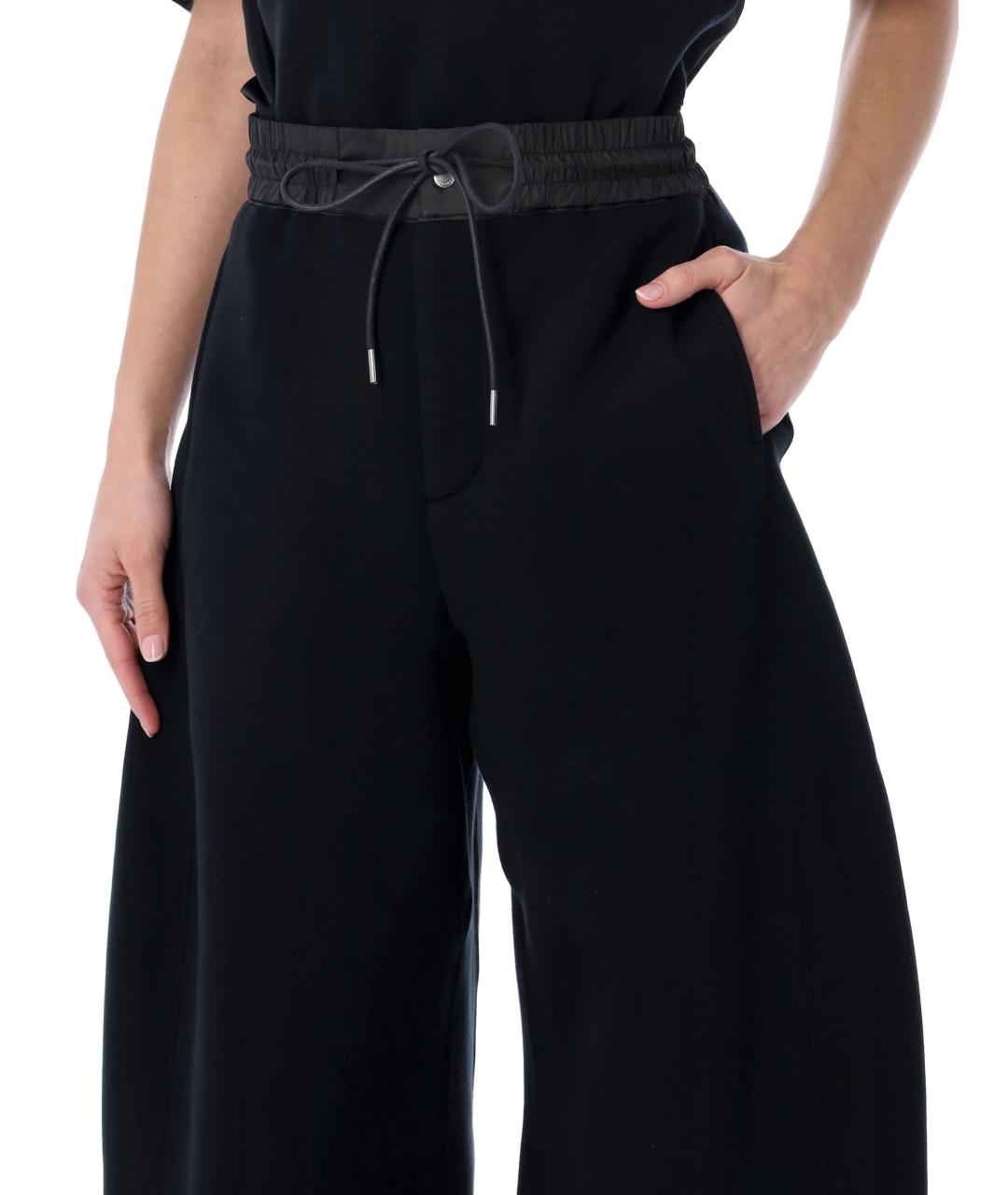SACAI Черные хлопковые брюки широкие, фото 4