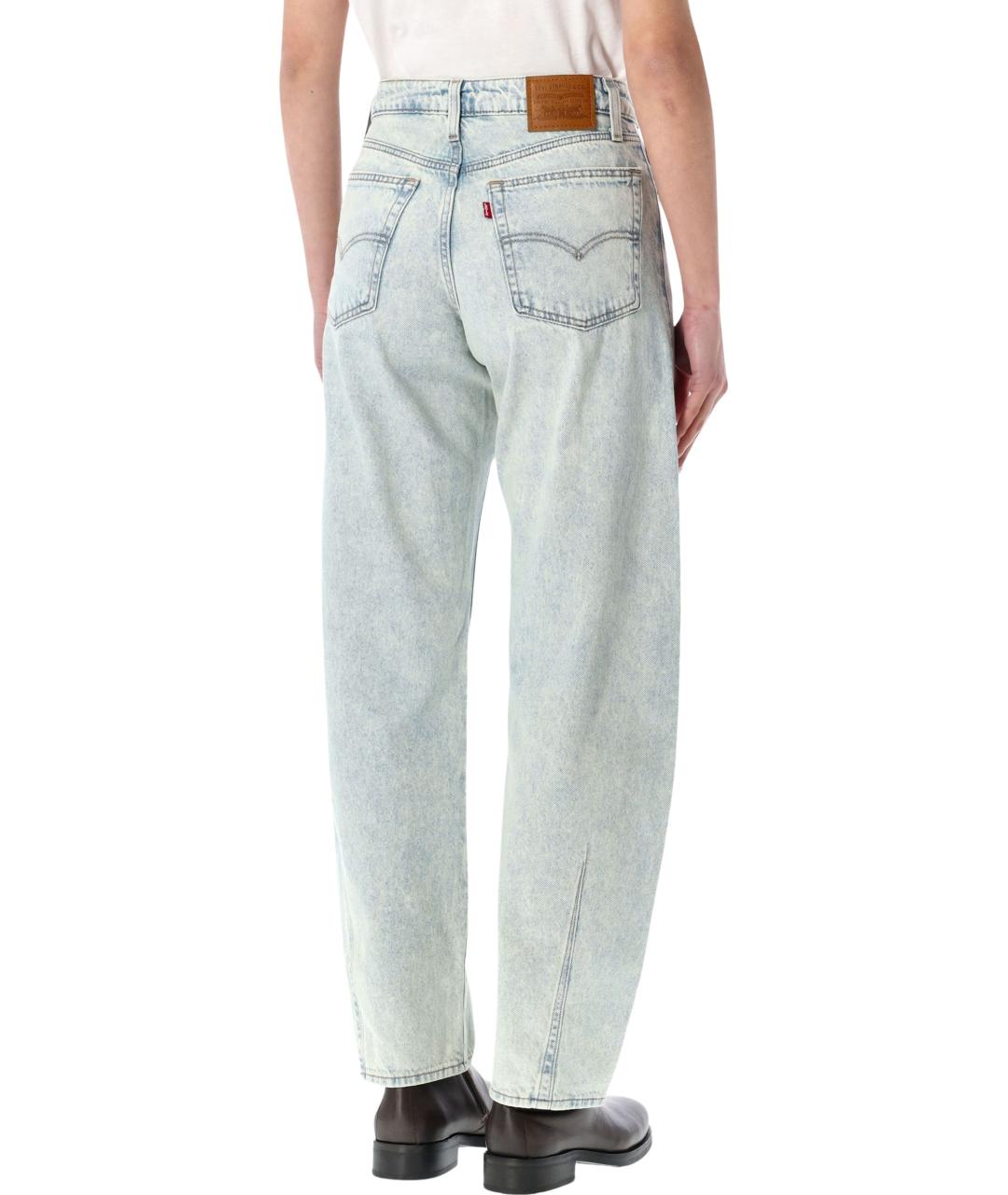 LEVI'S Голубые хлопковые прямые джинсы, фото 2