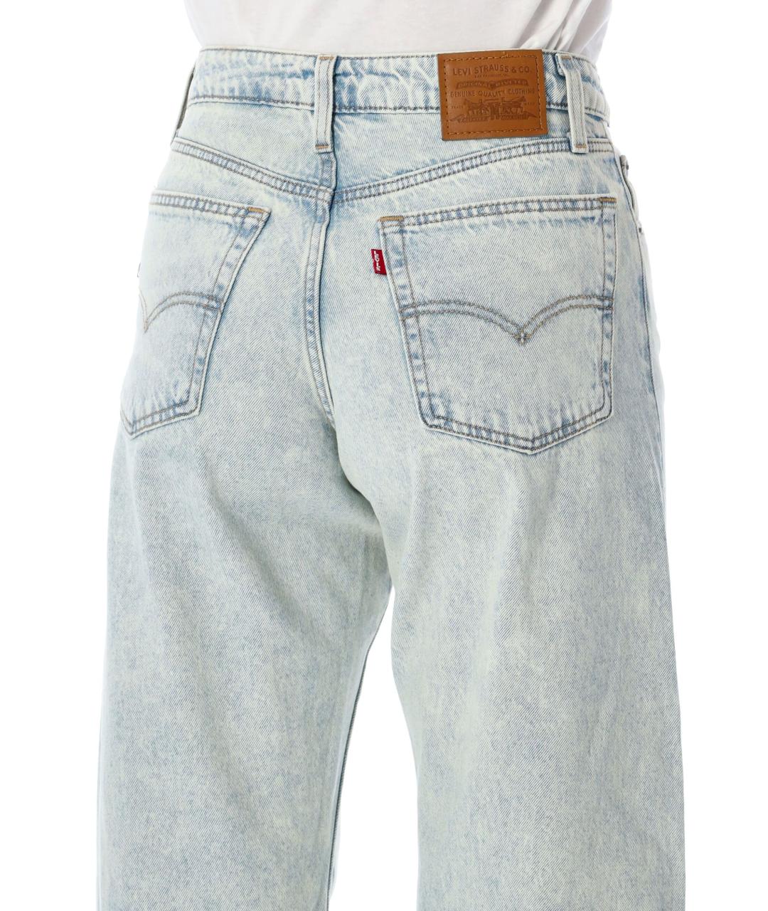 LEVI'S Голубые хлопковые прямые джинсы, фото 3