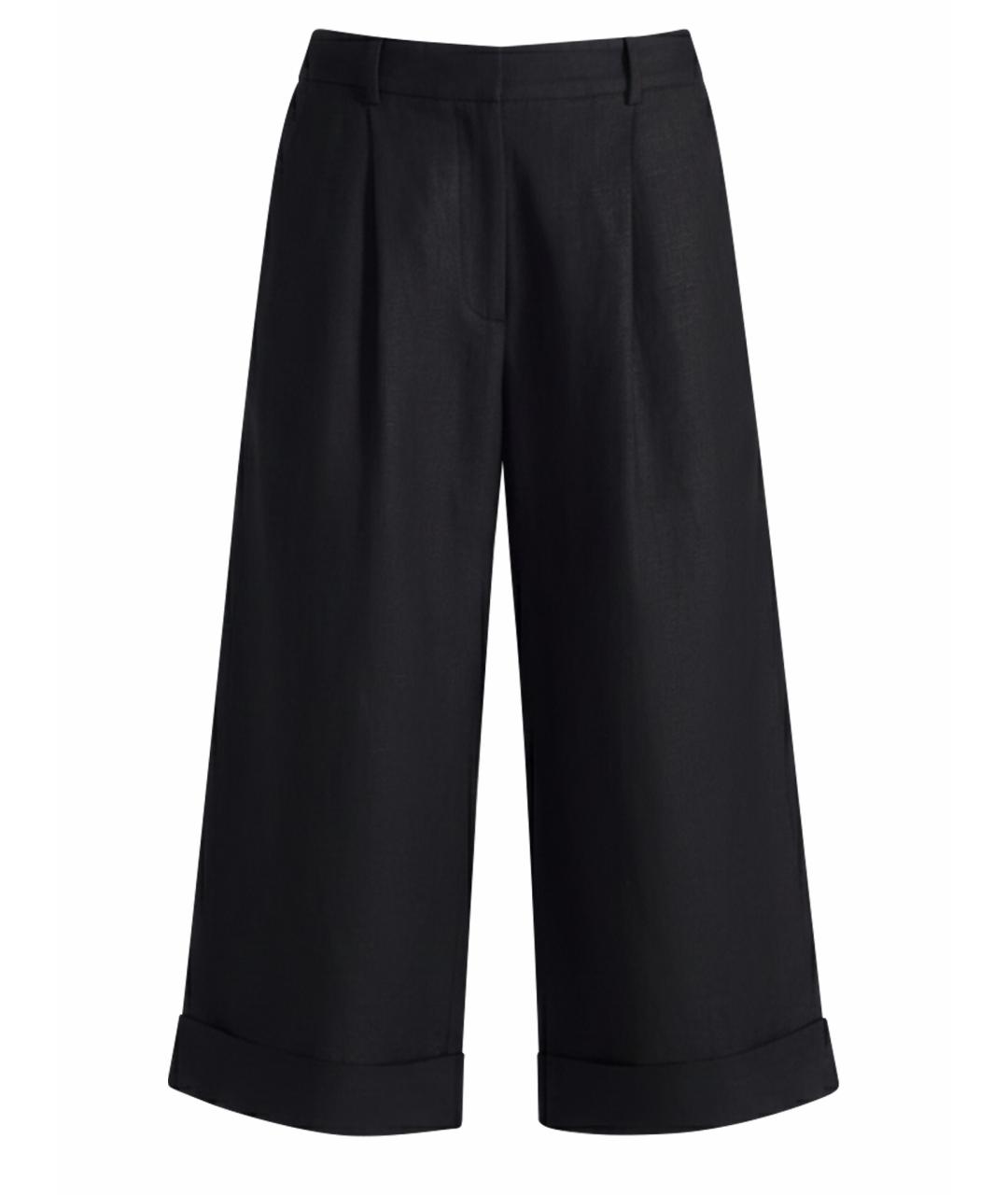 LIVIANA CONTI Черные льняные прямые брюки, фото 1