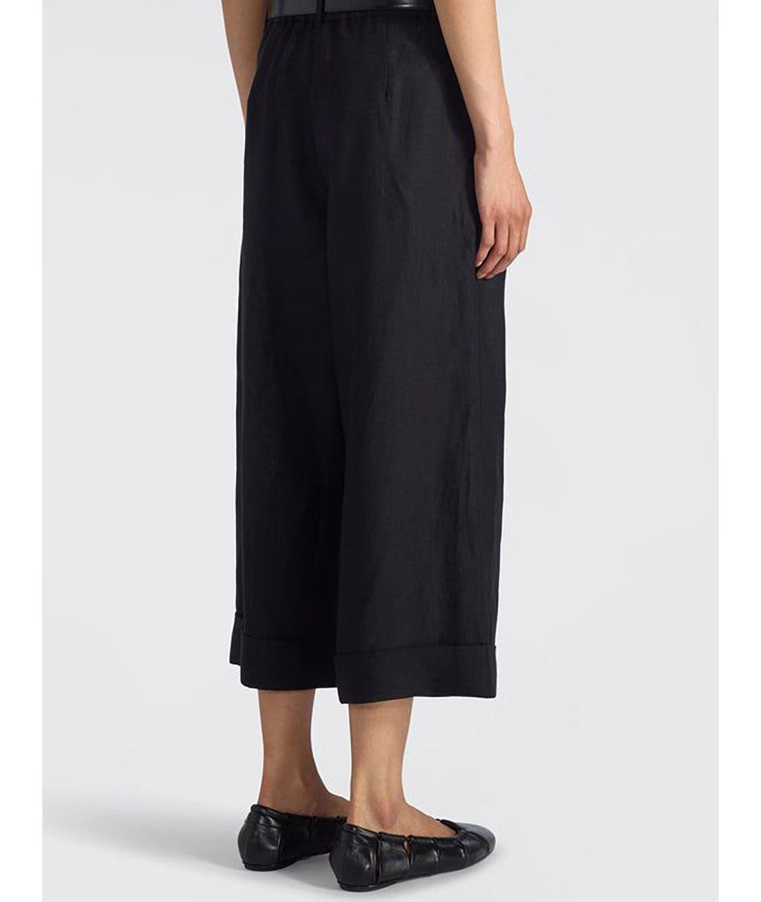 LIVIANA CONTI Черные льняные прямые брюки, фото 4