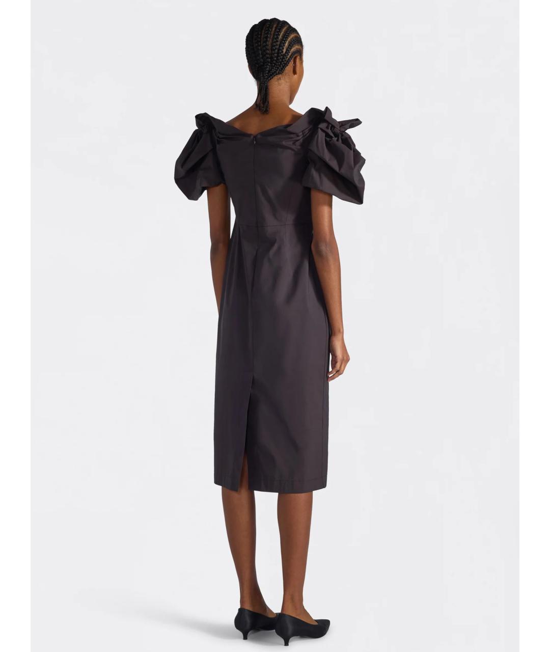 LIVIANA CONTI Коричневое хлопковое коктейльное платье, фото 2