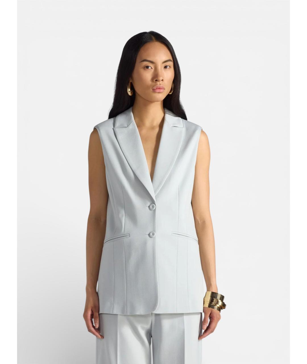 LIVIANA CONTI Голубая вискозная жилетка, фото 5