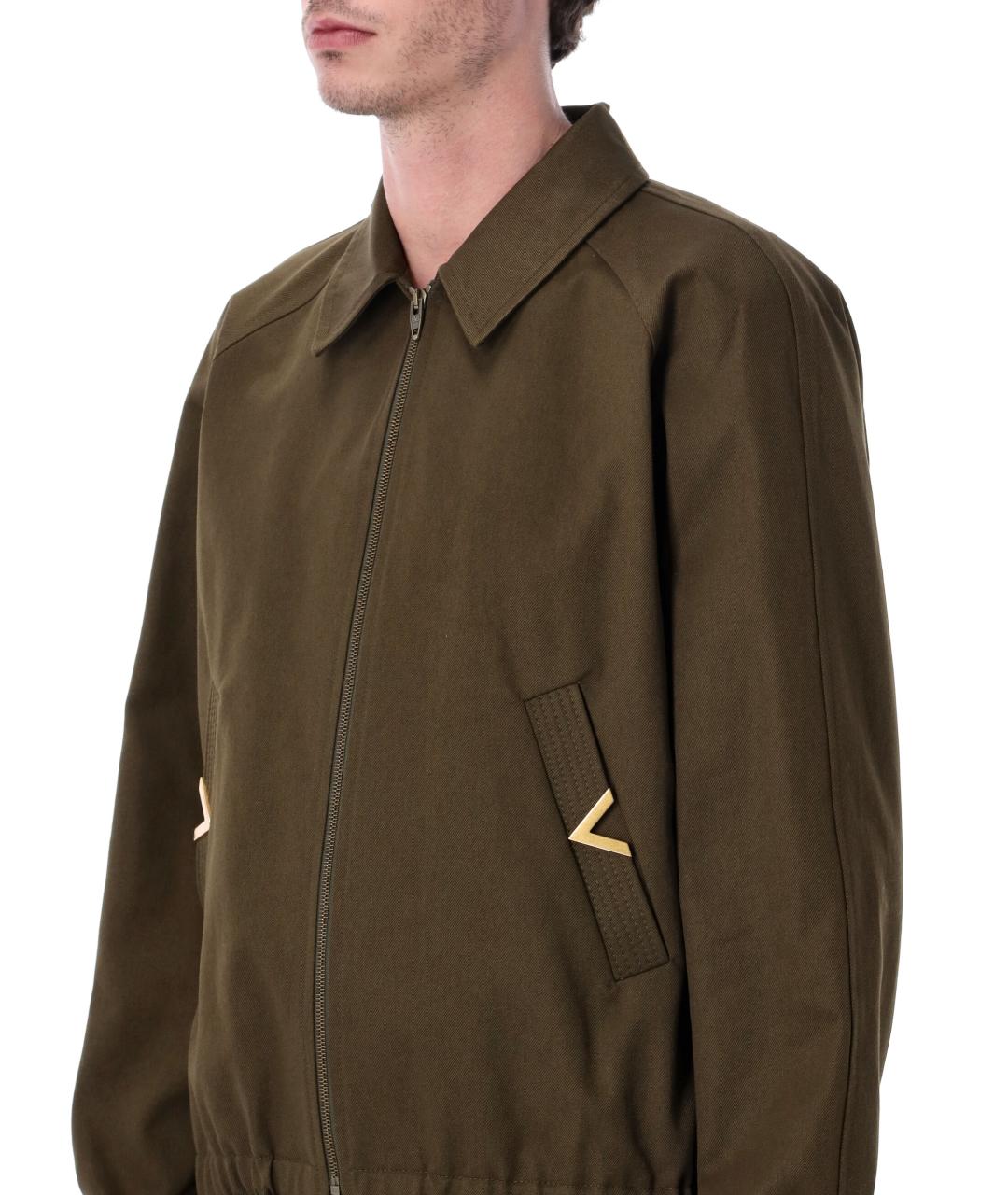 VALENTINO Зеленая хлопковая куртка, фото 4