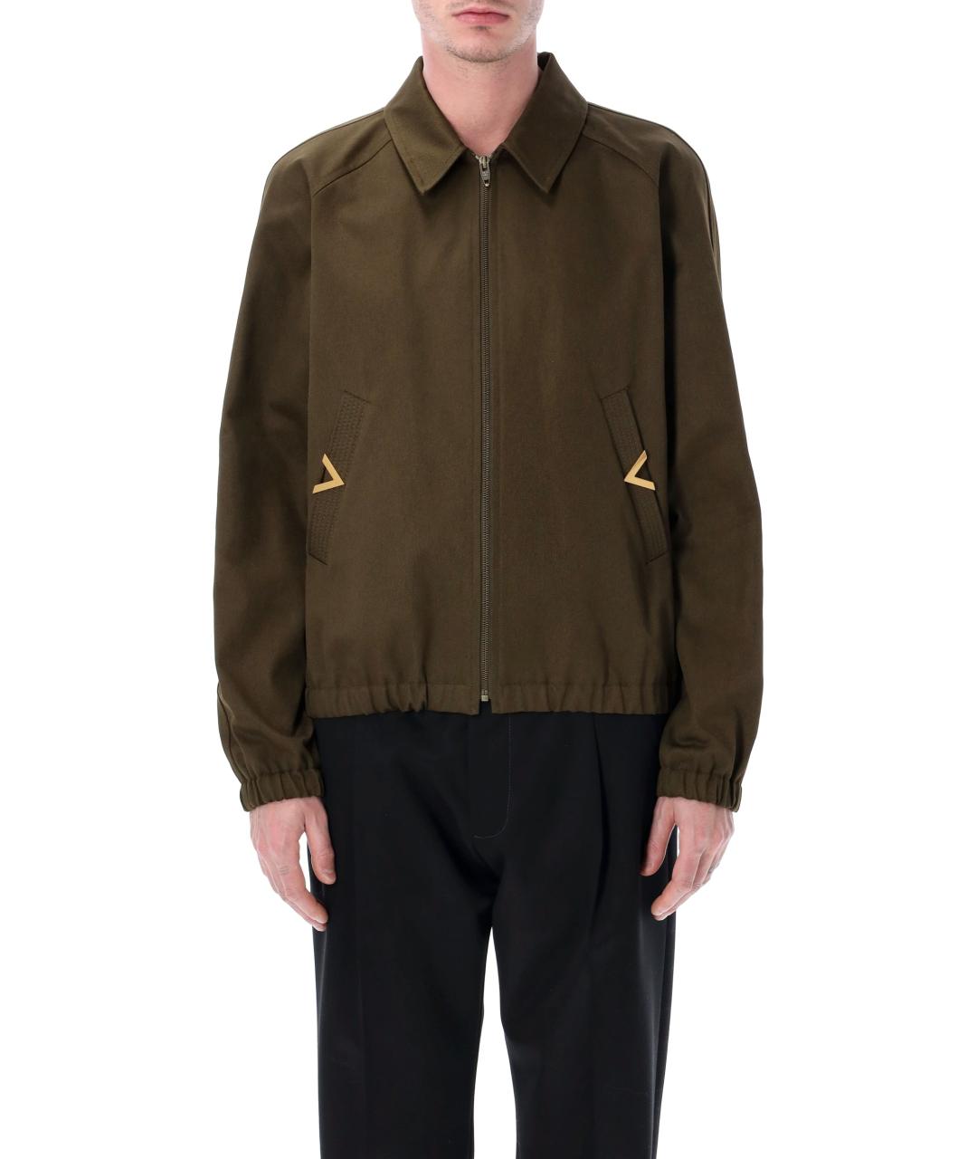VALENTINO Зеленая хлопковая куртка, фото 2