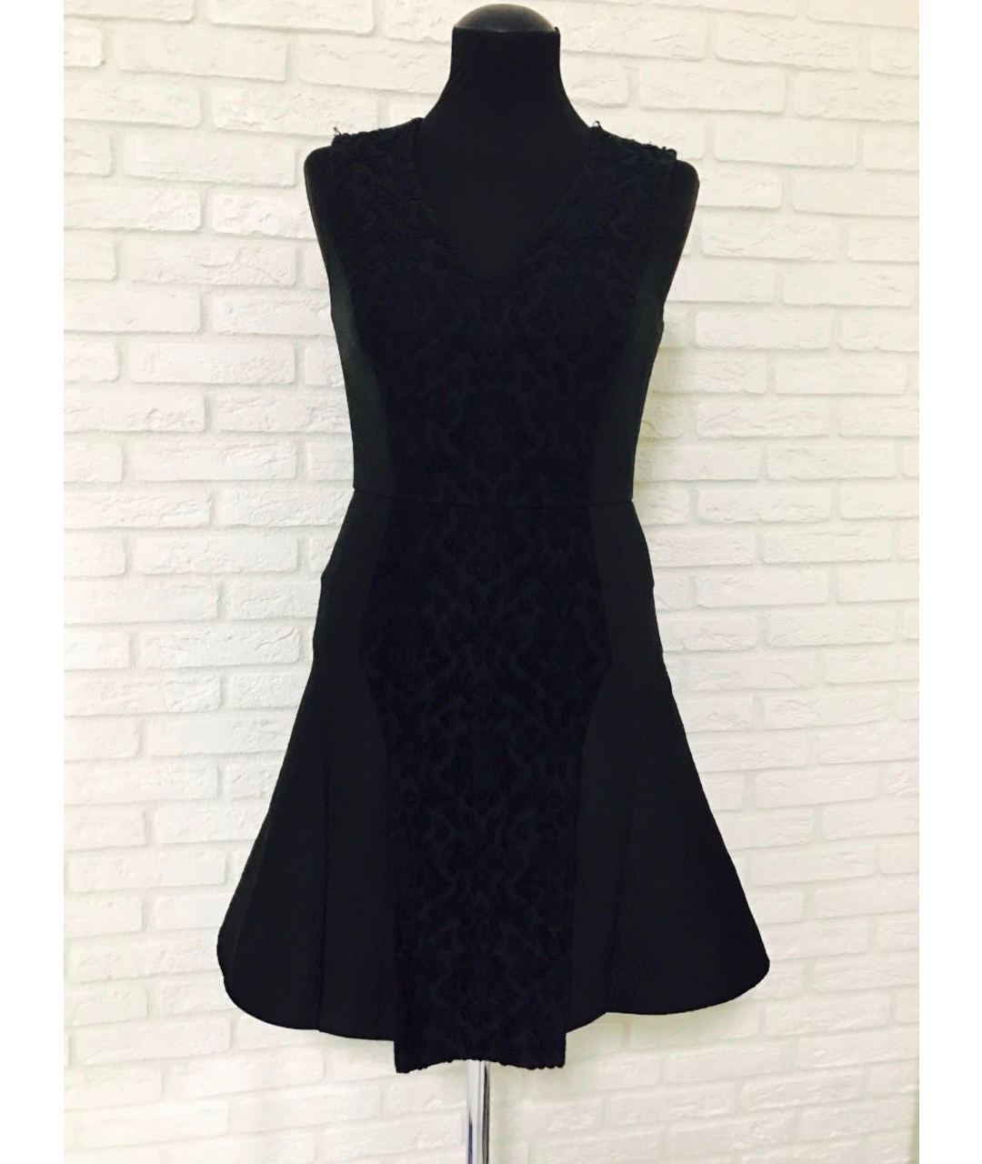 TIBI Черное шерстяное повседневное платье, фото 6